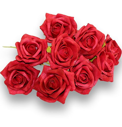 Floristik24 Foam roos Ø6cm rood 24st