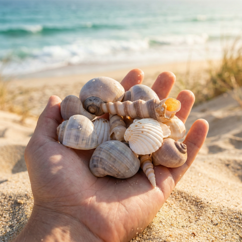 Artikel Schelpen en slakken. Natuurlijke maritieme decoratieve items voor een stijlvol interieur. 500 g