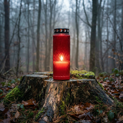 Artikel Grafkaarsdekselmotief bloem rood zwart 10 dagen H27cm