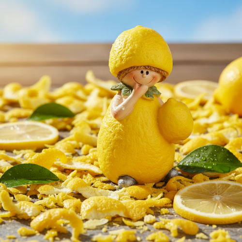 Artikel Citroenkindjesbeeldjes, schattige tafeldecoratie voor de zomer in vintage stijl, voor woonkamer en balkon, 9 cm, 3 stuks