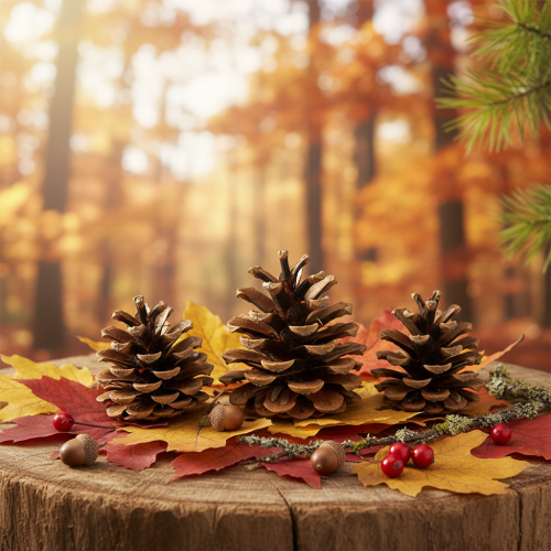 Artikel Zwarte dennenappels 5cm naturel 5st