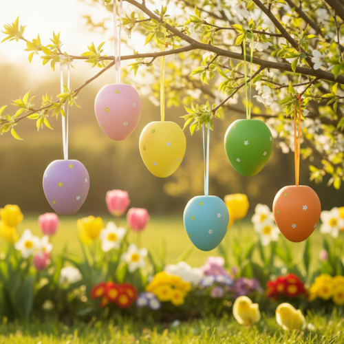 Artikel Grote paaseieren voor het ophangen van plastic eieren 11×14,5 cm 6 st