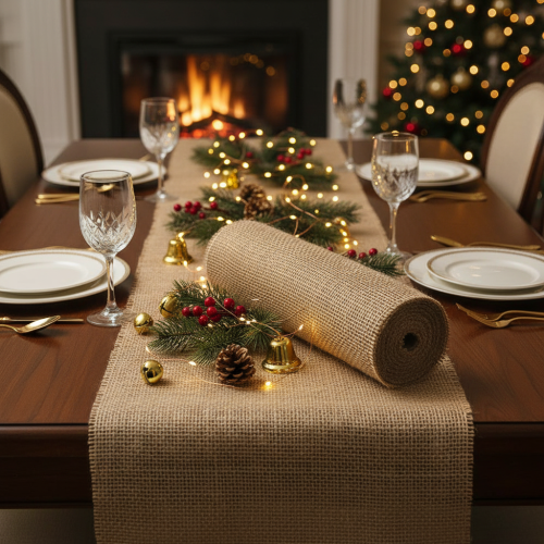 Artikel Tafelloper jute lint naturel 30cm 10m