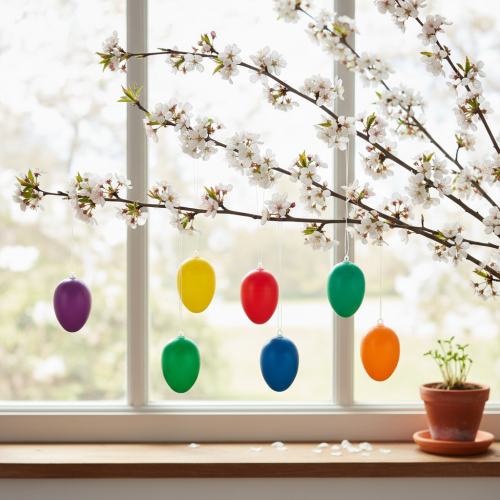 Artikel Paaseitjes als decoratie voor de lente, voor in huis of tuin. Kleurrijke decoratieve items, 6 cm, 24 stuks.