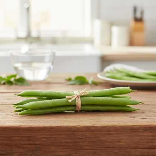 Artikel Decoratieve bonen, kunstmatige groenten, groen, echt aanvoelend, 17 cm, 6 stuks