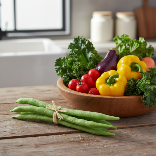 Artikel Decoratieve bonen, kunstmatige groenten, groen, echt aanvoelend, 17 cm, 6 stuks