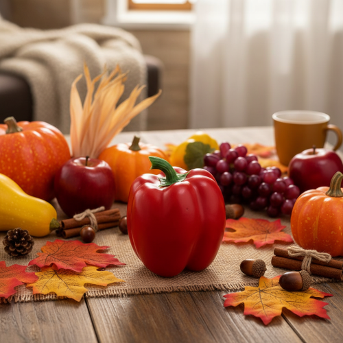 Artikel Decoratieve groentepaprika rode voerdummy H10cm