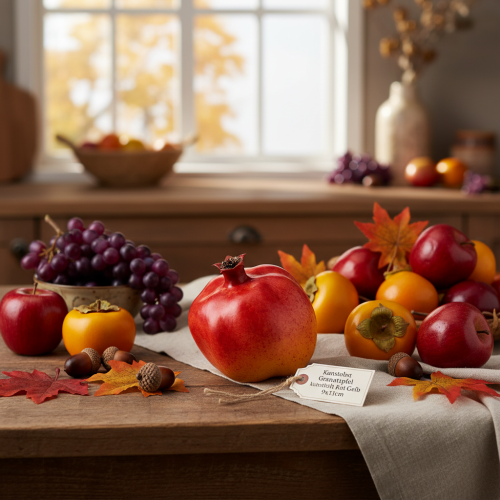 Artikel Kunstfruitgranaatappel kunstrood geel 9×11cm