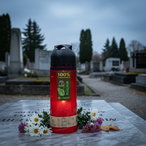 Artikel Grafkaars rode plantaardige olie ICP-kaars voor herdenking H24cm