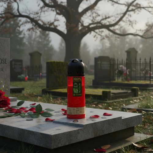 Artikel Grafkaars rode plantaardige olie ICP-kaars voor herdenking H24cm