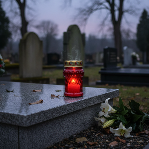 Artikel Grafkaars voor herfstgrafversiering voor Allerheiligen en de Zondag van de Doden, 13 cm, 8 stuks