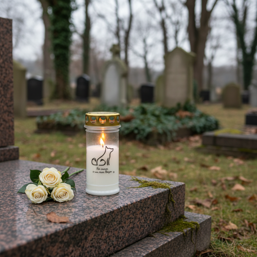 Artikel Graflicht hondengrafkaars voor dieren wit Ø7cm H16,5cm