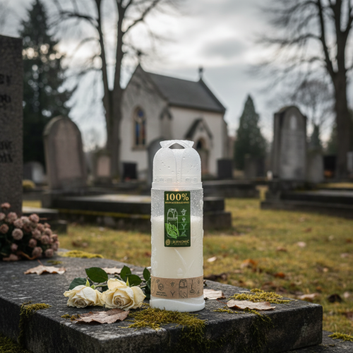 Artikel Grafkaars, witte weekkaars, ICP composteerbaar, H24cm