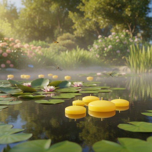 Artikel Drijvende kaars, drijvend decoratief element, veelzijdig te gebruiken in huis en tuin, 8 cm, 8 stuks