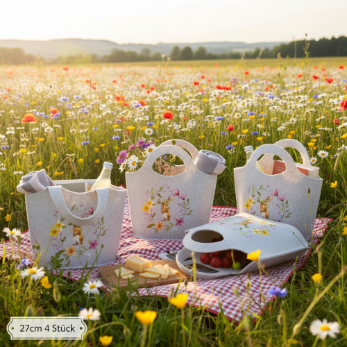 Artikel Vilten tas met schattig paashaasje, geschikt voor de lente en zomer, 27 cm, 4 stuks