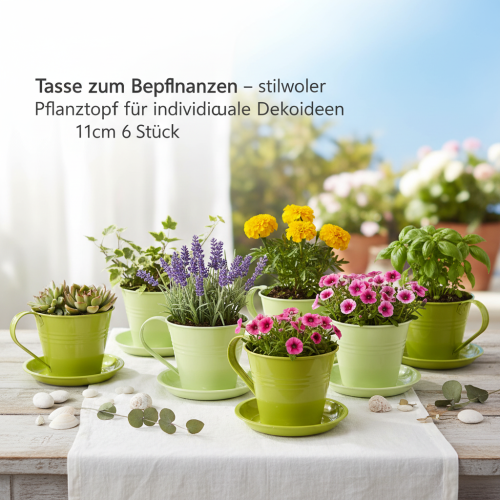 Artikel Plantenpotje, stijlvolle plantenpot voor individuele decoratie-ideeën, 11 cm, 6 stuks