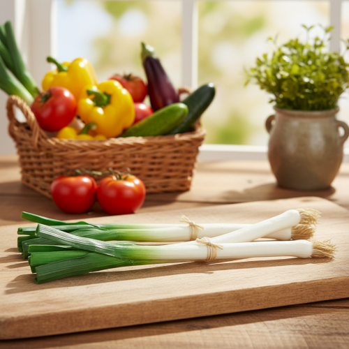 Artikel Decoratieve groenten lente-uitjes groen wit Ø1cm L28cm 3 st