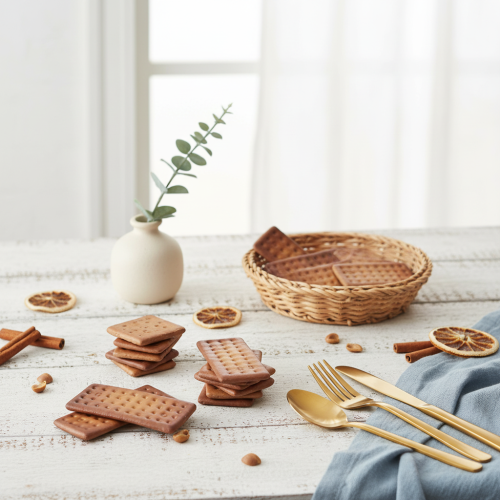 Artikel Decoratieve koekjes, kunstmatig voedsel, 24 stuks, 9x4cm, tafeldecoratie, etalagedecoratie, evenementendecoratie, foto-accessoires