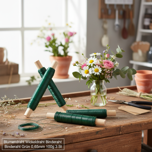 Artikel Bloembindersdraad groen 0,65 mm 100 g 3 stuks