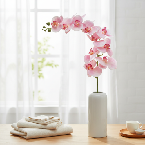Artikel Orchidee Phalaenopsis kunst 9 bloemen roze wit 96cm