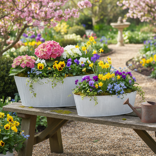 Artikel Ovale metalen kom in wit en zilver, 32,5 cm/37 cm, set van 2.
