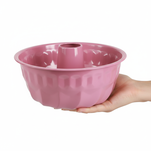 Artikel Decoratieve metalen schaal, bakvorm, tulbandvorm, roze, Ø23cm, H12cm