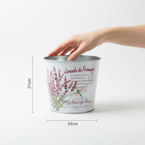 Artikel Metalen plantenbak, bloempot, lavendel, Ø24cm H21cm