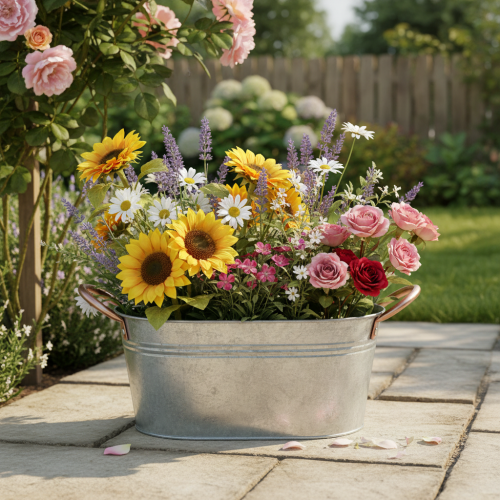 Artikel Bloempot met handvatten, decoratieve schaal, metaal, 17,5 × 12 × 9 cm