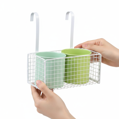 Artikel Hangende metalen bloempot, groen, balkondecoratie, L22cm H23,5cm