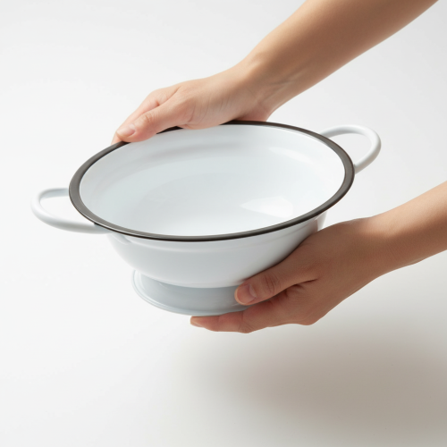 Artikel Decoratieve metalen schaal, wit en zwart, Ø16,5 cm, H6,5 cm, 4 stuks