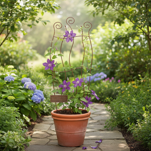 Artikel Metalen tuinrek met gebogen ontwerp voor klimplanten, 110 cm