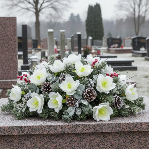 Artikel Kerstroos op draad, wit, 50 stuks