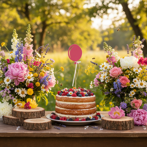 Bloemplug boeketdecoratie taarttopper ballon roze 28cm 8 st | Floristik24.nl