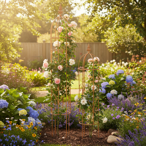 Tuinrek, klimhulp voor rozen en andere klimplanten, ideaal voor tuinontwerp, 108 cm, set van 2. | Floristik24.nl