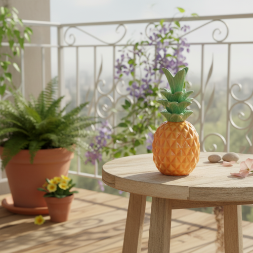 Artikel Decoratieve ananas van keramiek, kleurrijke keramische decoratie, diverse kleuren, 17 cm, 3 stuks