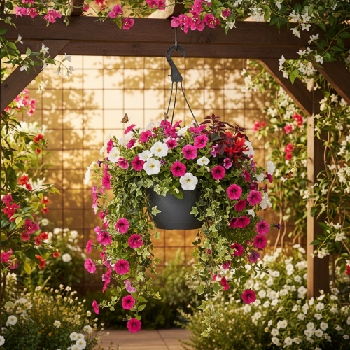 Hangmand antraciet plantenpot om op te hangen Ø25cm H50cm | Floristik24.nl