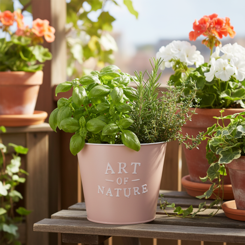 Artikel Zinken bloempot Art of Nature antieke roos Ø17,5cm H15cm