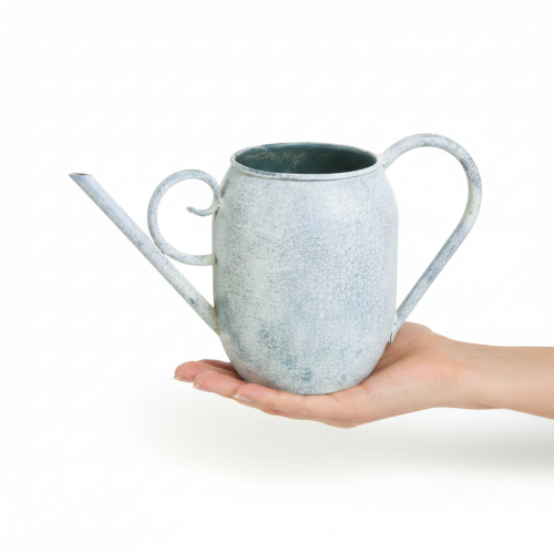 Decoratieve gieter, vintage metaal, wit/blauw, 32x11x18 cm, decoratief accessoire | Floristik24.nl