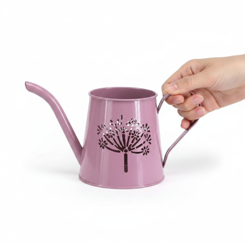 Metalen decoratieve gieter, roze paardenbloemmotief, 12 cm, 2 stuks | Floristik24.nl