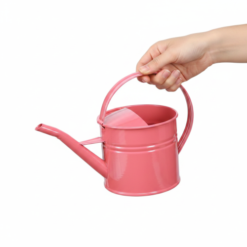 Decoratieve metalen gieter, roze bloempot, 1,25 liter, voor binnen/buiten, balkon | Floristik24.nl