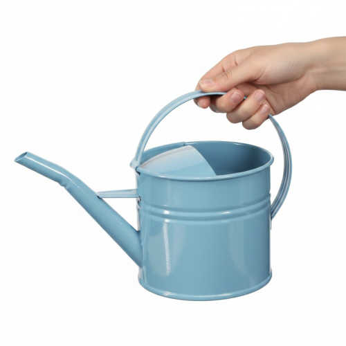 Decoratieve gieter/bloempot, blauw metaal, 28x13x17 cm, 1,25 liter, voor tuin of balkon. | Floristik24.nl