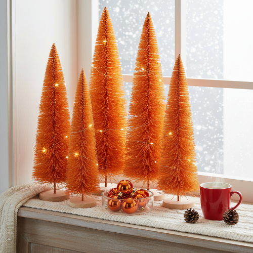 Kunstmatige kerstboomversiering op een houten voet, 60 cm | Floristik24.nl