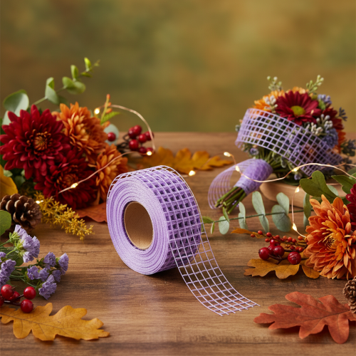 Paarse gaastape, 4,5 cm breed, decoratieve tape op rol voor creatieve knutselprojecten, 10 m | Floristik24.nl