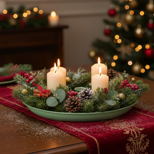 Adventskrans met kaarsenhouder, groen, met vier kaarsenhouders, 24 cm | Floristik24.nl
