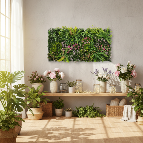 Kunstmatige plantenwand 100 x 55 cm, verticale begroeiing | Floristik24.nl