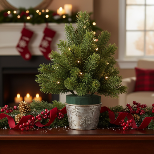 Kunstmatige groene dennentakken voor winterdecoratie, 25 cm, 24 stuks | Floristik24.nl