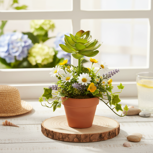 Kunstmatige groene vetplant als decoratie voor creatieve arrangementen. | Floristik24.nl