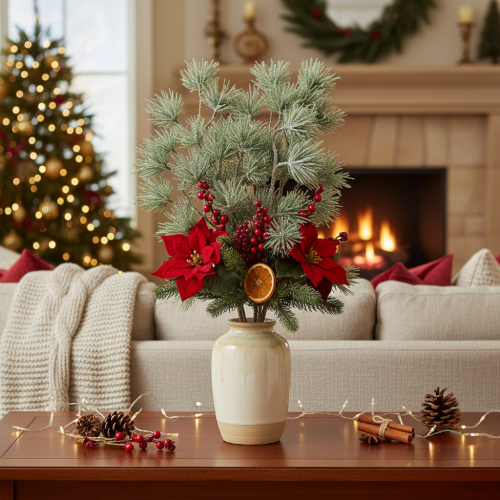 Kunstmatige sparrentak, grote dennentak voor winterdecoratie, 55 cm, 3 stuks | Floristik24.nl