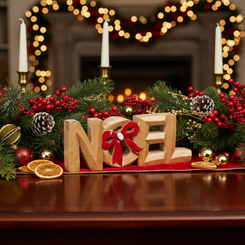 Noel-letters met strik, kerstversiering, 18 cm | Floristik24.nl