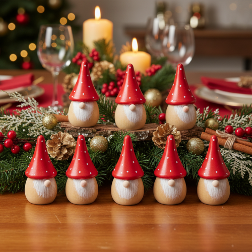 Mini kabouterfiguurtje, vliegenzwam, tafeldecoratie, 10 cm, 6 stuks | Floristik24.nl